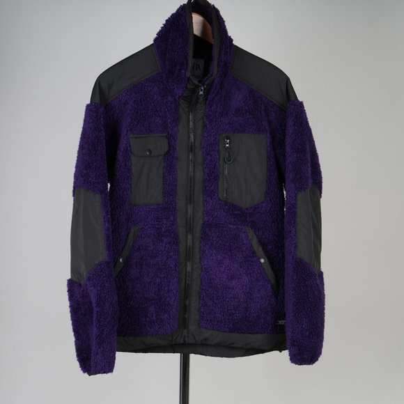 Zara Men's Faux Shearling Jacket In Purple Size S - Picture 1 of 14